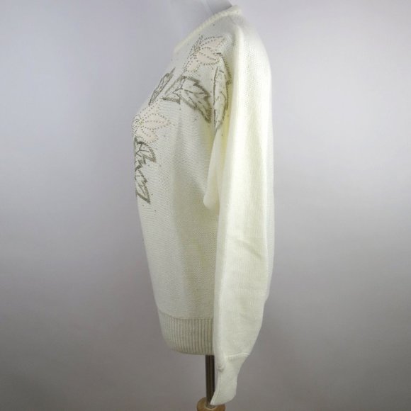 Vtg 80s Deadstock Beaded Sweater Size L - Picture 7 of 10